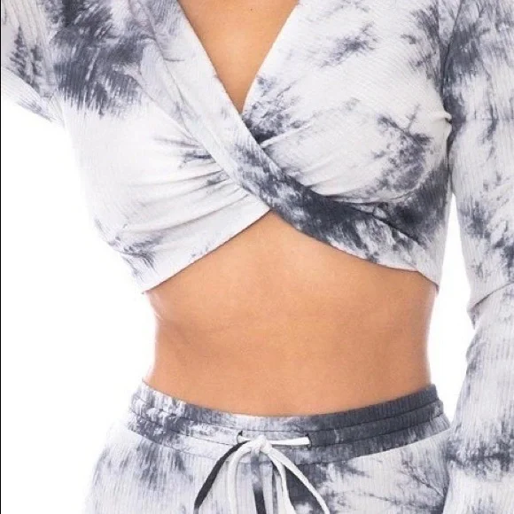 CHARCOAL TIE DYE 2 PIECE SWEATER SET - Picture 3 of 3